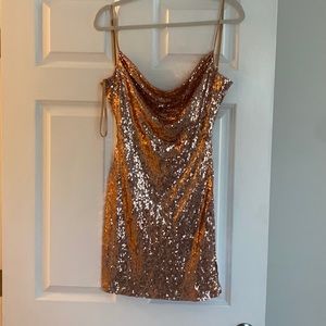 Medium rose gold sequin dress